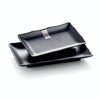 Melamine Rectangle Ripple Egde Platter (Black)