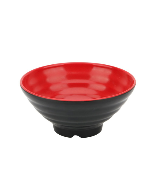 Melamine Ribbed Ramen Bowl (Red & Black)