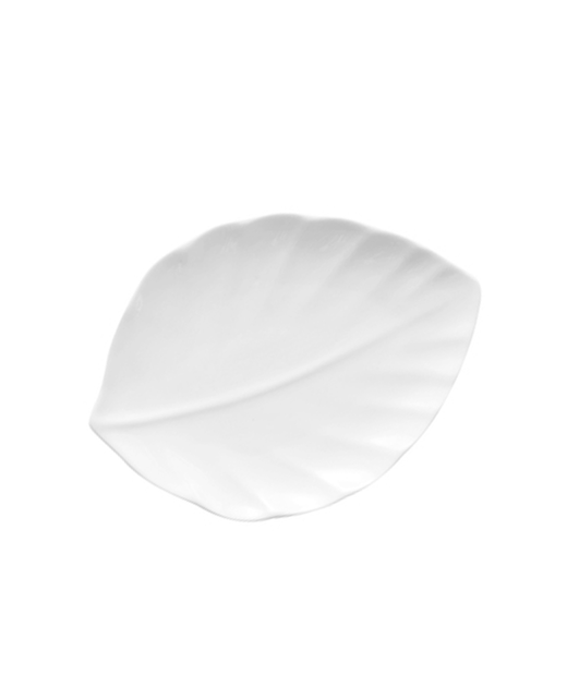 Crockery Leaf Plate (White)