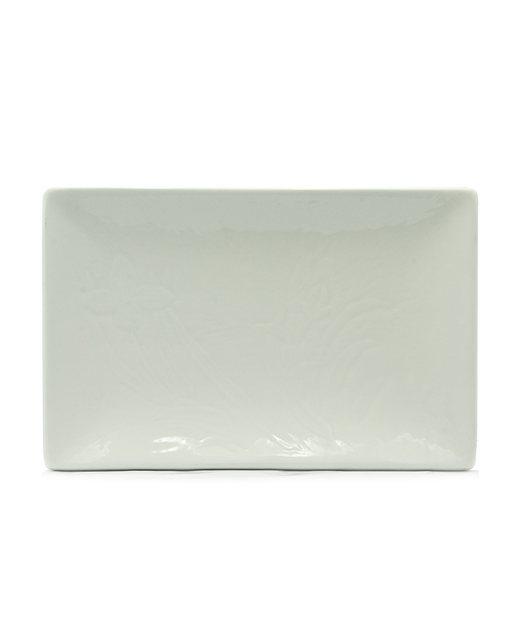 Crockery Rectangular Platter With Wide Edge (White)