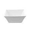 Crockery Square Ribbed Bowl (White)