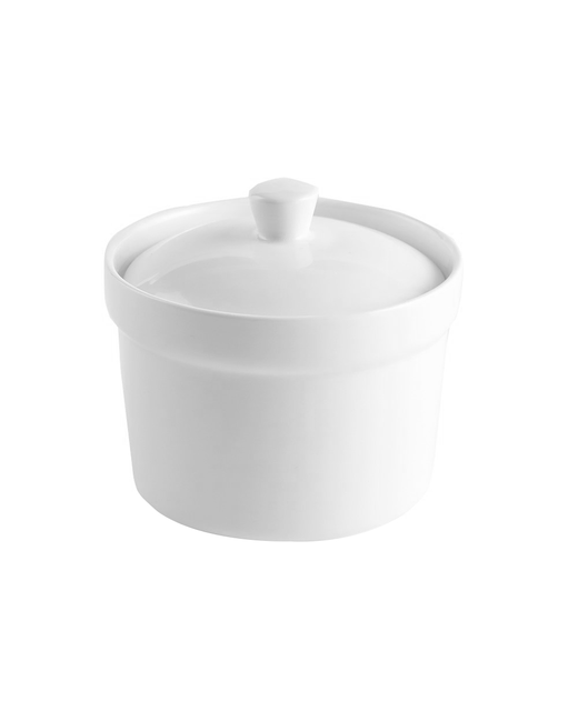 Crockery Tall Tureen Bowl With Lid (White)