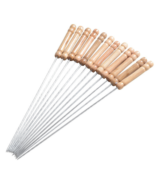 Stainless Steel BBQ Skewer With Wooden Handle