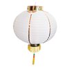 Silk Round Lantern (White & Gold)