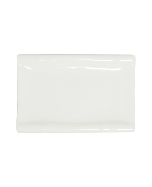 Melamine Rectangle Plate With Curved Edge (White)