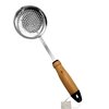 Stainless Steel Colander Ladle With Wooden Handle