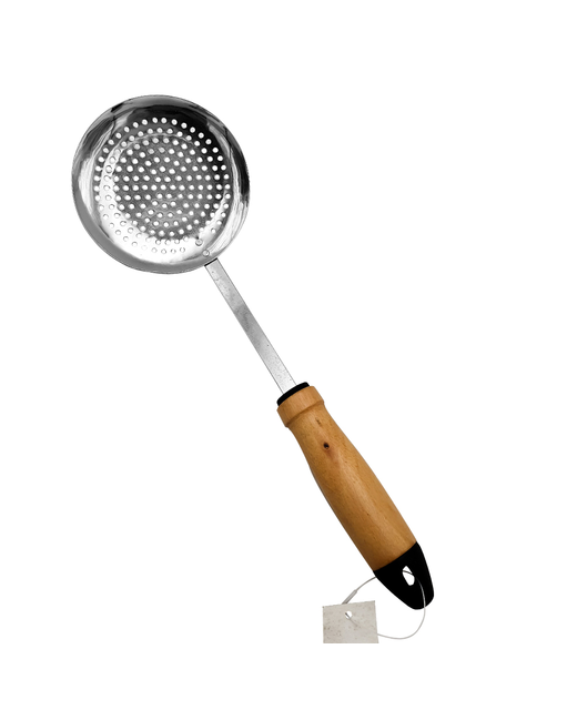 Stainless Steel Colander Ladle With Wooden Handle