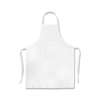 Polycotton Long Bib Apron One Pocket (White)